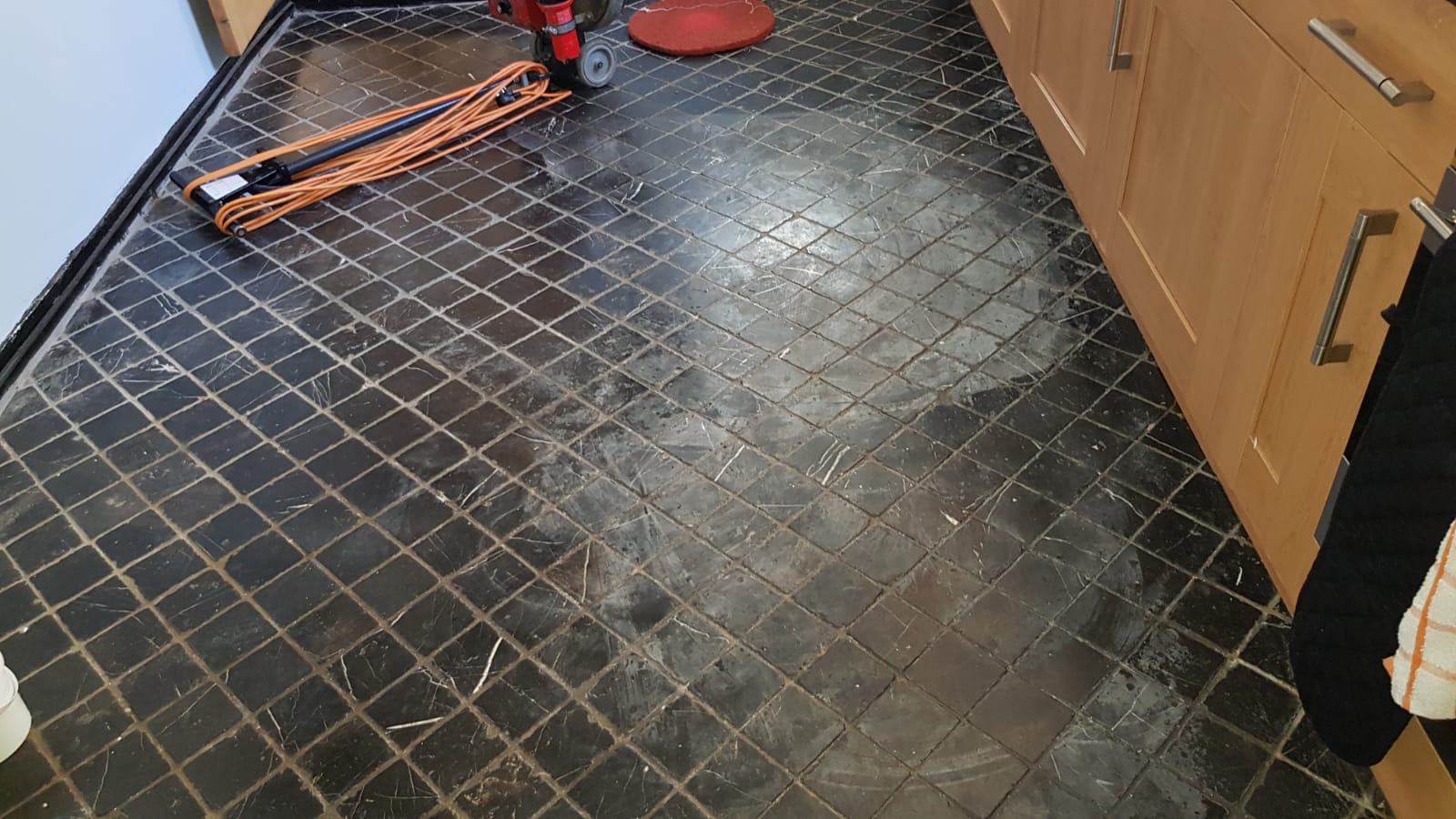 Acid Damaged Marble Floor Tiled Kitchen Floor Before Renovation Winchester
