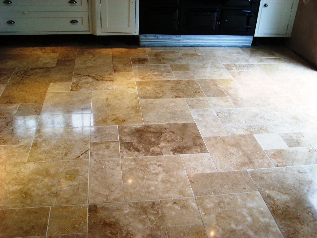 How do you clean travertine shower tiles?