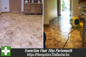 Cleaning & Sealing Travertine Floor Tiles in Portsmouth