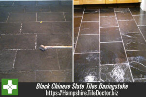Cleaning and Sealing Black Chinese Slate Tiles in Basingstoke
