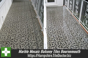 Polishing Marble Mosaic Balcony Tiles in Bournemouth