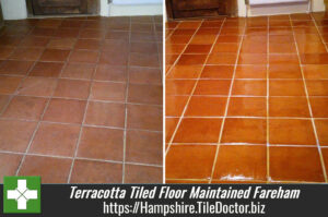 Terracotta Tiled Floor Maintained in Fareham, Hampshire