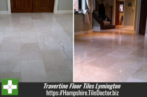 Cleaning & Polishing Travertine Floor Tiles in Lymington