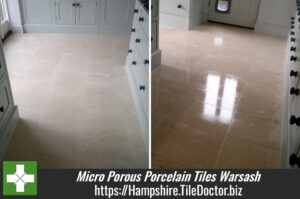 Cleaning Micro Porous Porcelain Tiles and Grout in a Warsash Kitchen