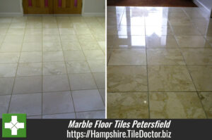 Cleaning & Polishing Marble Floor Tiles in Petersfield
