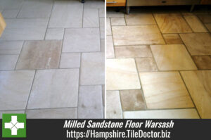 Milled Sandstone floor maintained in Warsash