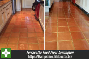 Removing Efflorescence From a Terracotta Tiled Floor in Lymington