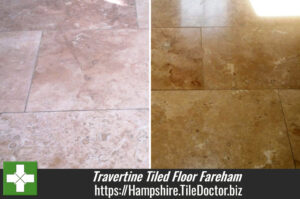 Travertine Tiled Floor Maintenance in Fareham