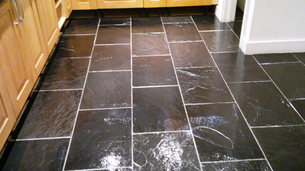 Cleaning And Sealing Black Chinese Slate Tiles In Basingstoke Tile Doctor Hampshire