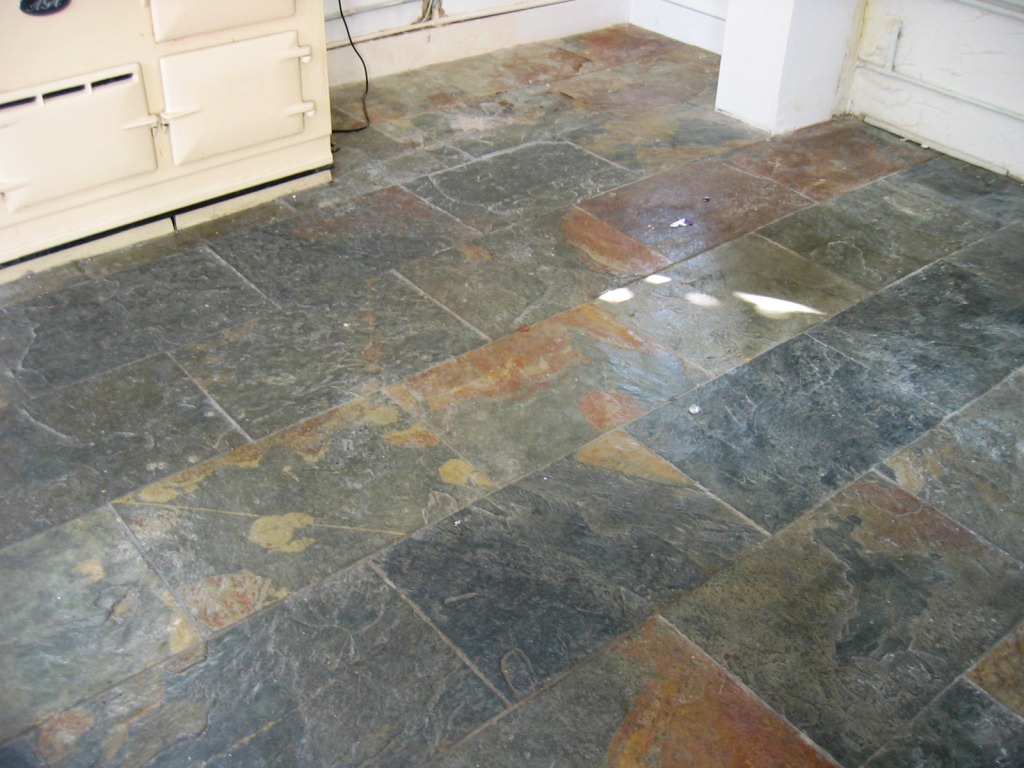 Restoring a Slate Kitchen Floor - Stone Cleaning and Polishing