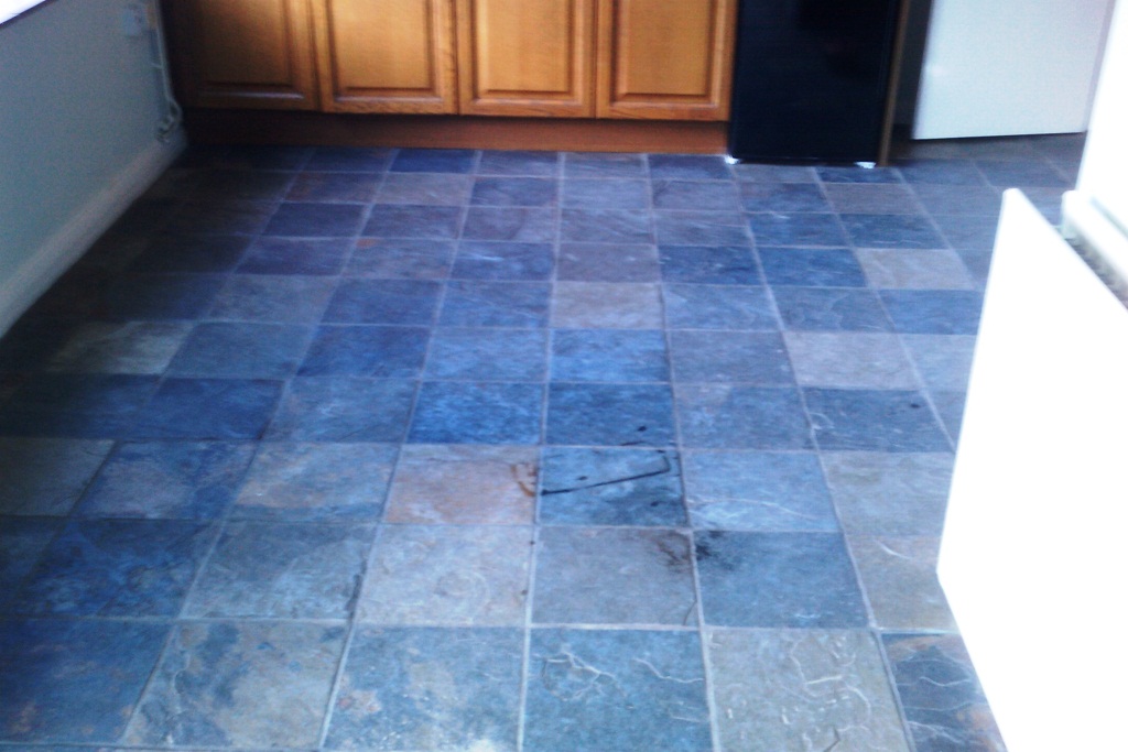 Slate Tile Cleaining Floor Bognor Regis Before