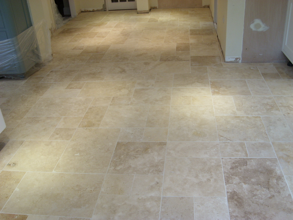 Cleaning Travertine Floor Tiles in Havant Before